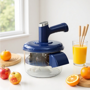 This is an electric, automatic fruit and vegetable peeler machine.