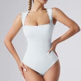 Women's One Piece Sleeveless Square Neck Yoga Set