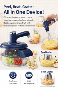 This is an electric, automatic fruit and vegetable peeler machine.