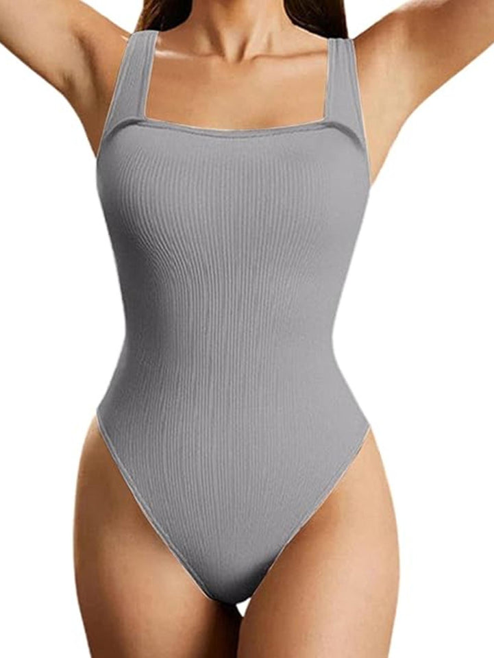 Women's One Piece Sleeveless Square Neck Yoga Set