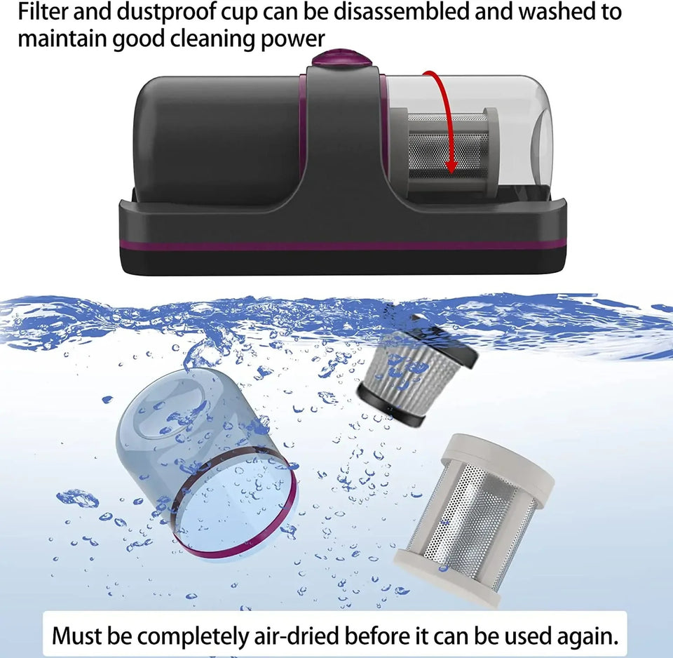 The sofa vacuum cleaner also has a high frequency double beat function, which can quickly shake the dust off the bed.