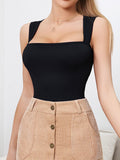 Women's One Piece Sleeveless Square Neck Yoga Set
