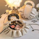 Portable Drawstring Cosmetic Bag With Handle Design Large