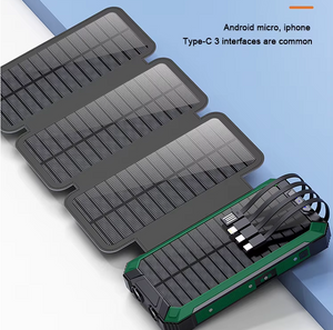 With Four-wire Large Solar Charging Unit Folding Wireless Charger Power Bank 💥FREE SHIPPING WORLDWIDE